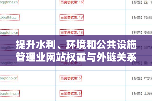 提升水利、环境和公共设施管理业网站权重与外链关系的策略