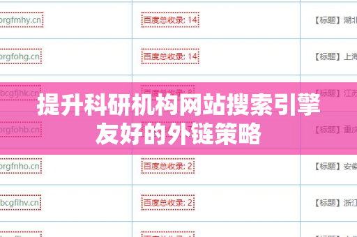 提升科研机构网站搜索引擎友好的外链策略