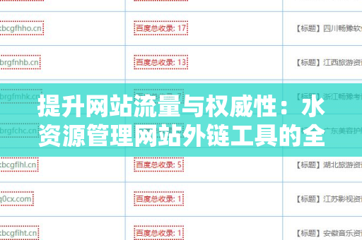 提升网站流量与权威性：水资源管理网站外链工具的全方位解析