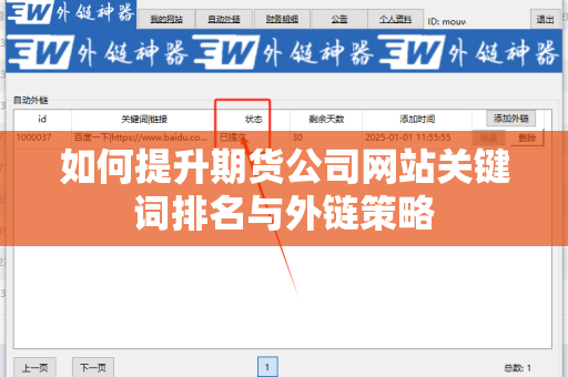 如何提升期货公司网站关键词排名与外链策略