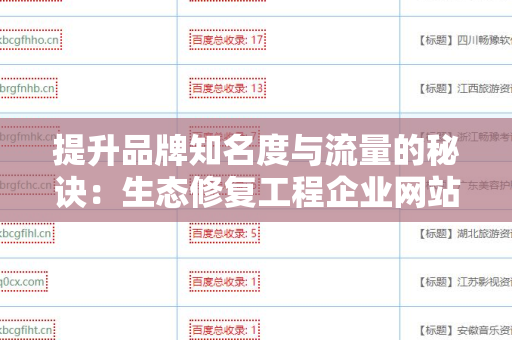 提升品牌知名度与流量的秘诀：生态修复工程企业网站高质量外链