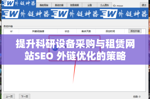 提升科研设备采购与租赁网站SEO 外链优化的策略