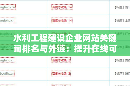 水利工程建设企业网站关键词排名与外链：提升在线可见性的完整指南