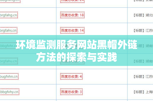 环境监测服务网站黑帽外链方法的探索与实践