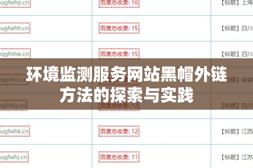 环境监测服务网站黑帽外链方法的探索与实践
