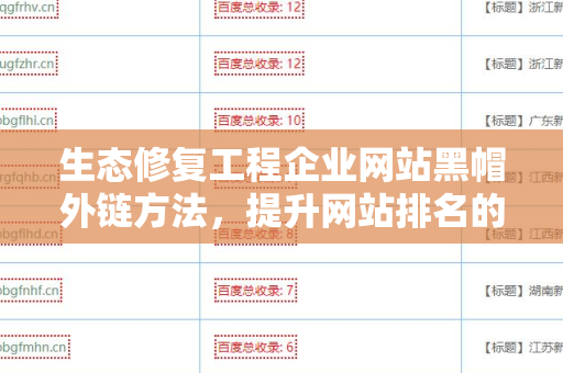 生态修复工程企业网站黑帽外链方法，提升网站排名的一种策略