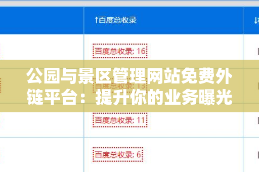 公园与景区管理网站免费外链平台：提升你的业务曝光度