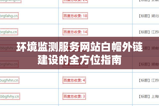 环境监测服务网站白帽外链建设的全方位指南