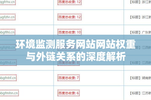 环境监测服务网站网站权重与外链关系的深度解析