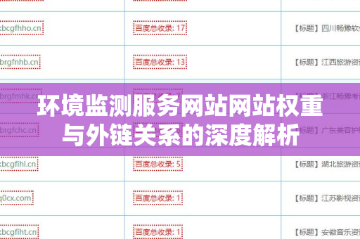 环境监测服务网站网站权重与外链关系的深度解析