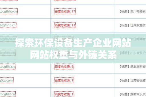 探索环保设备生产企业网站网站权重与外链关系