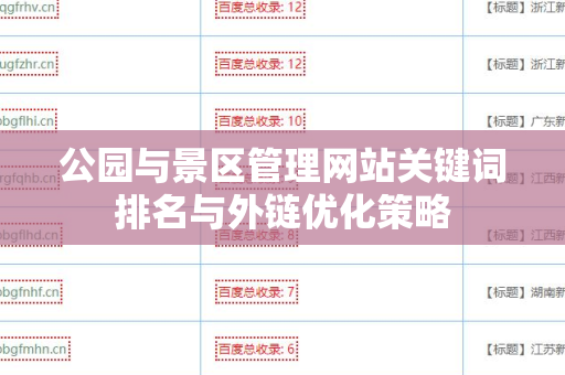 公园与景区管理网站关键词排名与外链优化策略