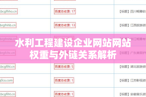 水利工程建设企业网站网站权重与外链关系解析