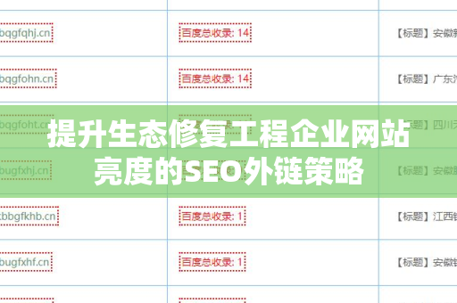提升生态修复工程企业网站亮度的SEO外链策略
