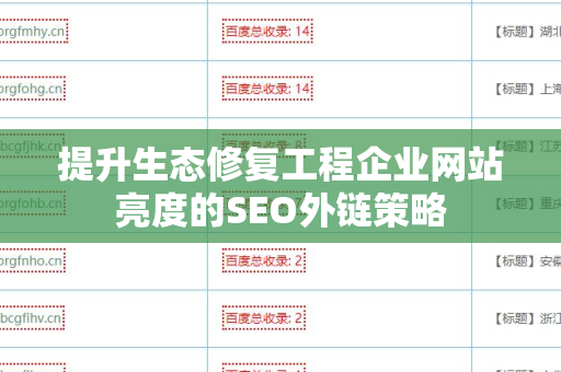 提升生态修复工程企业网站亮度的SEO外链策略