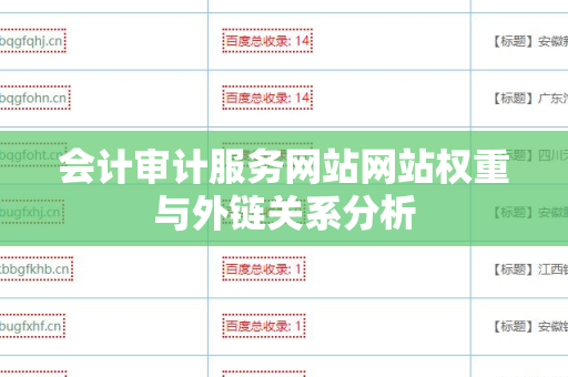会计审计服务网站网站权重与外链关系分析