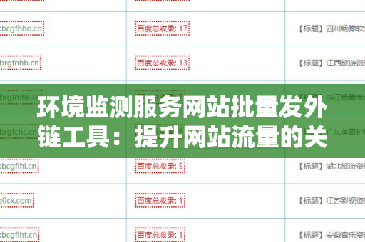 环境监测服务网站批量发外链工具：提升网站流量的关键策略