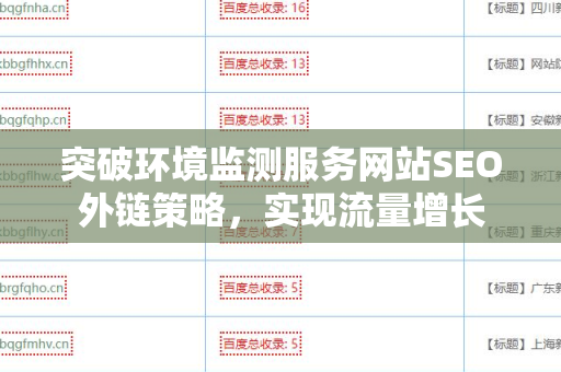 突破环境监测服务网站SEO外链策略，实现流量增长