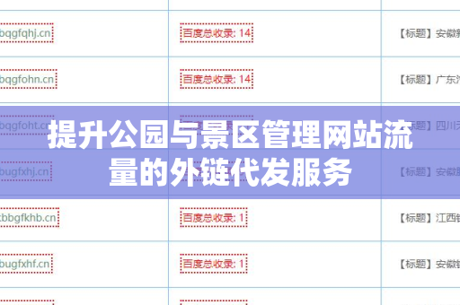 提升公园与景区管理网站流量的外链代发服务
