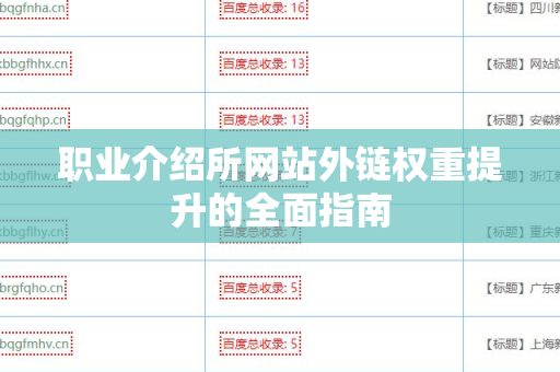 职业介绍所网站外链权重提升的全面指南