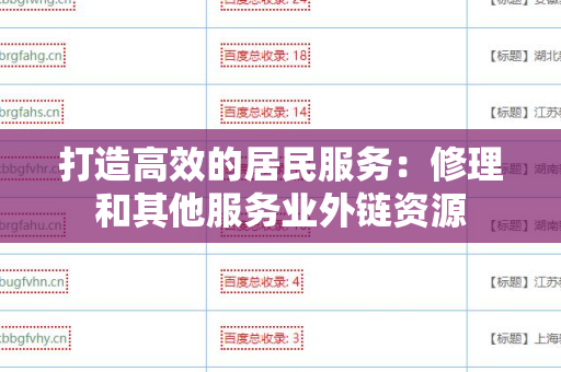 打造高效的居民服务：修理和其他服务业外链资源