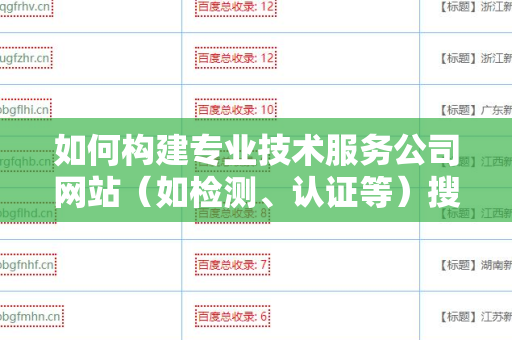 如何构建专业技术服务公司网站（如检测、认证等）搜索引擎友好的外链