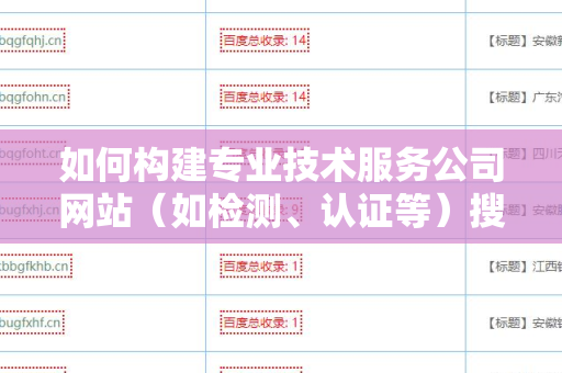 如何构建专业技术服务公司网站（如检测、认证等）搜索引擎友好的外链