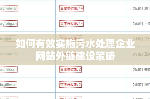 如何有效实施污水处理企业网站外链建设策略