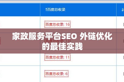 家政服务平台SEO 外链优化的最佳实践
