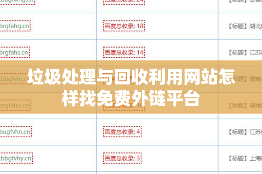 垃圾处理与回收利用网站怎样找免费外链平台