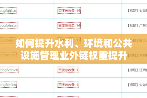 如何提升水利、环境和公共设施管理业外链权重提升