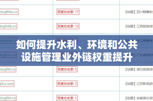 如何提升水利、环境和公共设施管理业外链权重提升