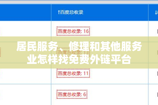 居民服务、修理和其他服务业怎样找免费外链平台