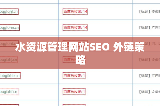 水资源管理网站SEO 外链策略