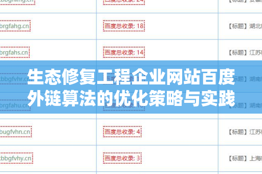 生态修复工程企业网站百度外链算法的优化策略与实践