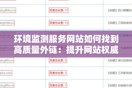 环境监测服务网站如何找到高质量外链：提升网站权威性的终极指南