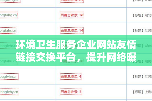 环境卫生服务企业网站友情链接交换平台，提升网络曝光率