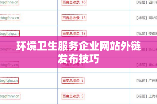 环境卫生服务企业网站外链发布技巧