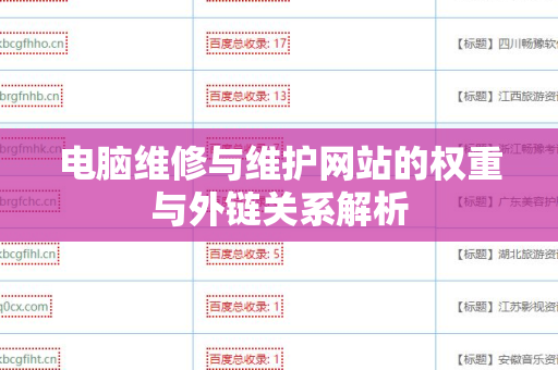 电脑维修与维护网站的权重与外链关系解析