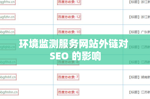 环境监测服务网站外链对 SEO 的影响