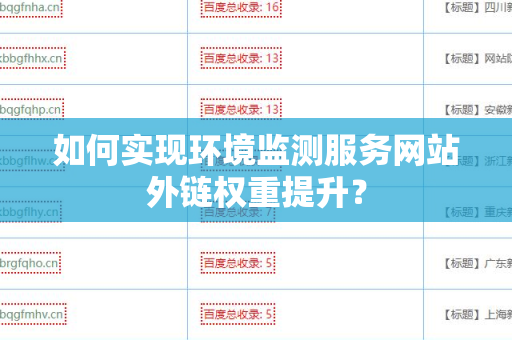 如何实现环境监测服务网站外链权重提升？