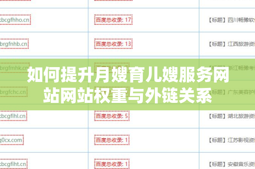 如何提升月嫂育儿嫂服务网站网站权重与外链关系