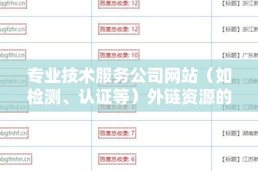 专业技术服务公司网站（如检测、认证等）外链资源的重要性与优化策略