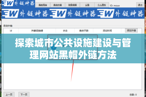 探索城市公共设施建设与管理网站黑帽外链方法