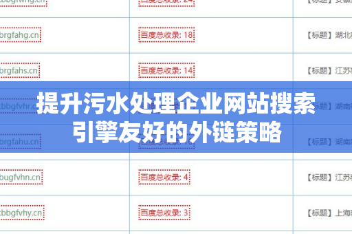 提升污水处理企业网站搜索引擎友好的外链策略