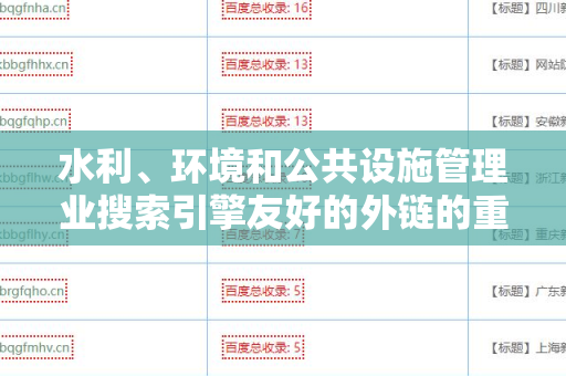 水利、环境和公共设施管理业搜索引擎友好的外链的重要性与策略