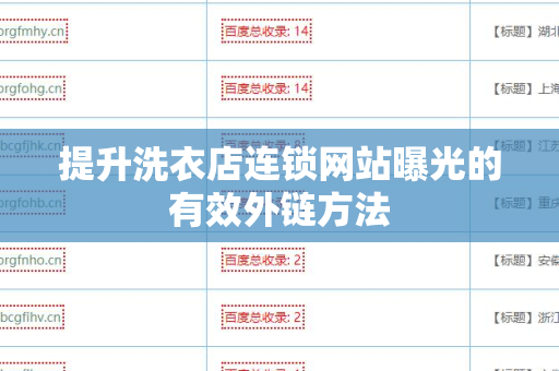 提升洗衣店连锁网站曝光的有效外链方法