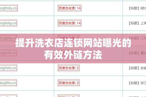提升洗衣店连锁网站曝光的有效外链方法