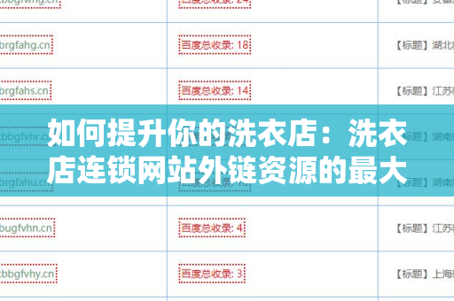 如何提升你的洗衣店：洗衣店连锁网站外链资源的最大化利用
