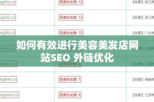 如何有效进行美容美发店网站SEO 外链优化